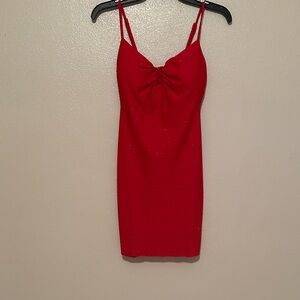 B Darlin Red Beaded Mini Dress
